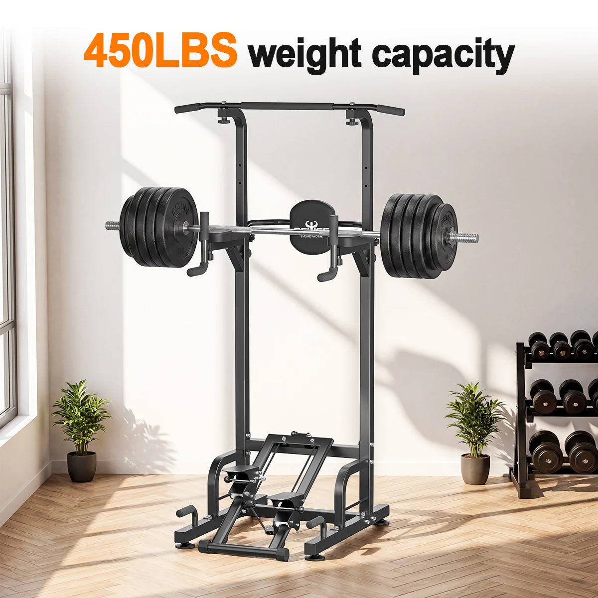 Relife Multifunctional Power Tower With Stepper And Dip Station