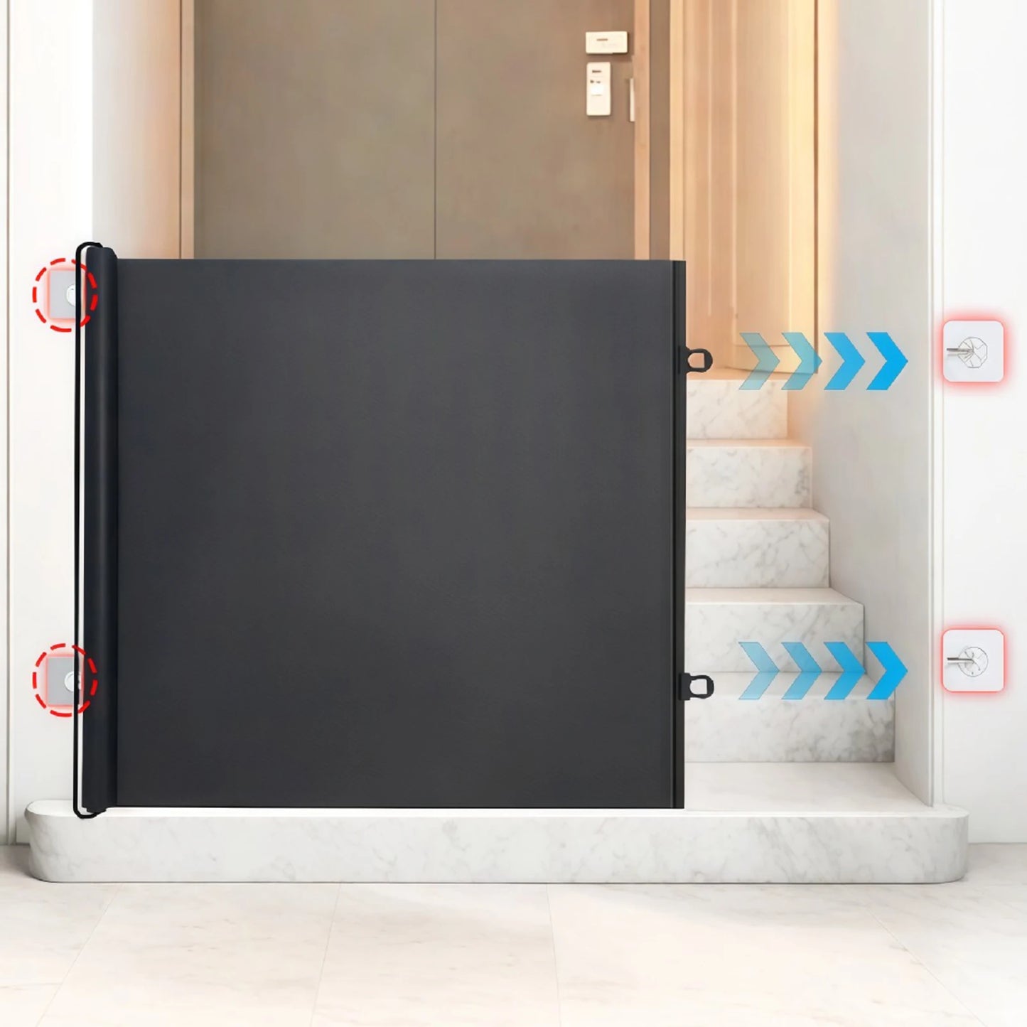Automatic Expandable Mesh Pet Gate Fence For Dogs And Cats