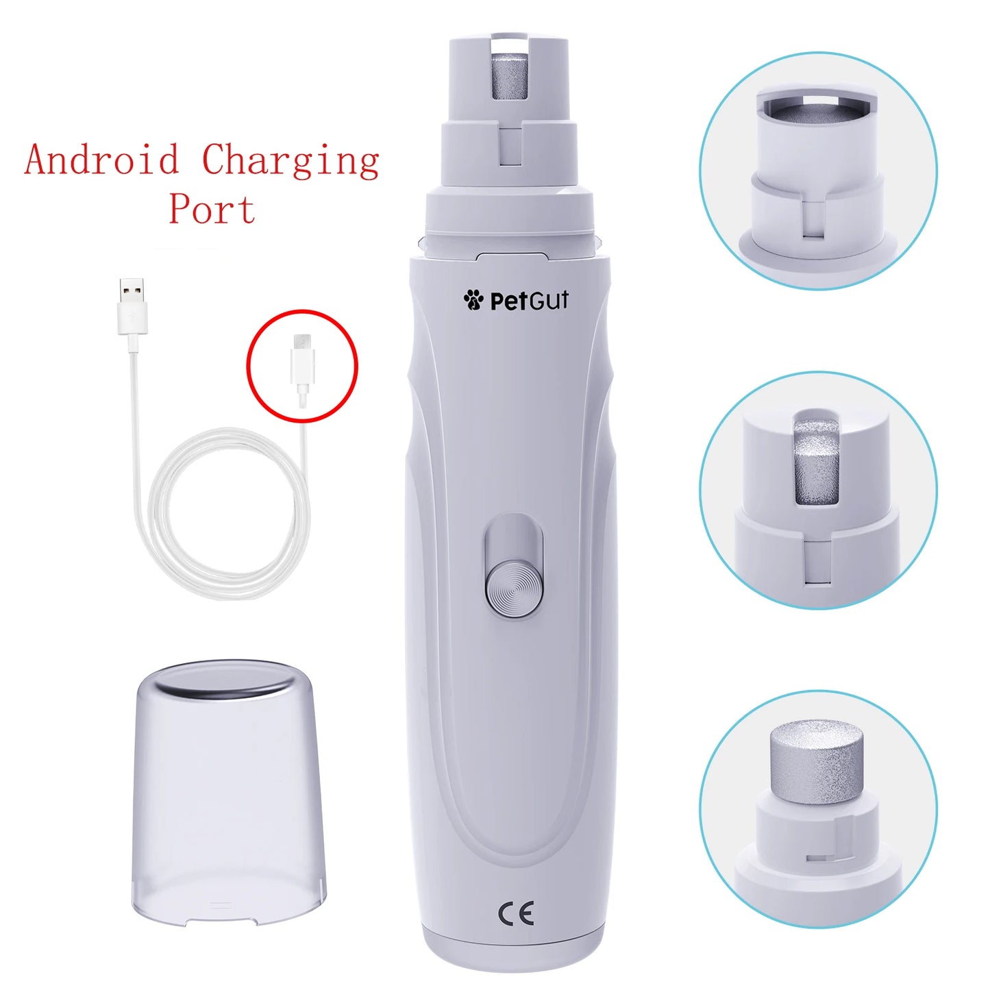 USB Rechargeable Electric Dog Nail Grinder Quiet Pet Grooming Tool