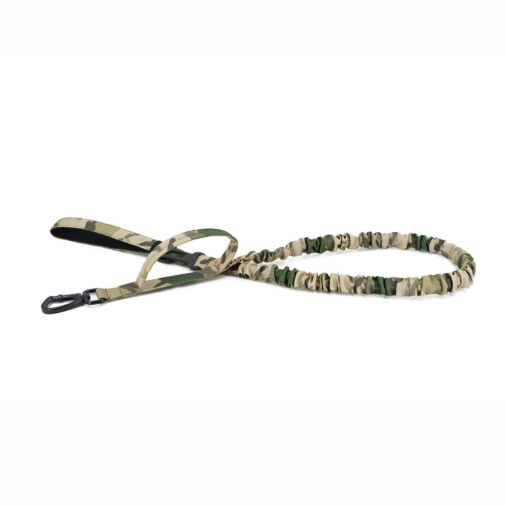PETRAVELCN Military Dog Leash With Quick Release Elastic Rope And Dual Handles