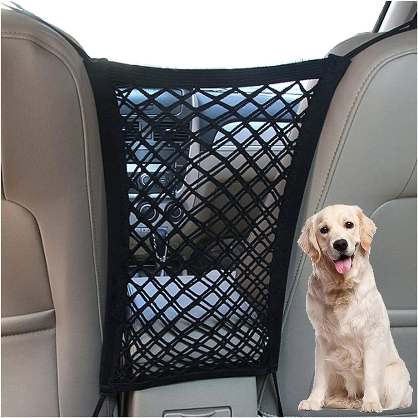 Pet Car Barrier With Automatic Safety Mesh For Back Seat