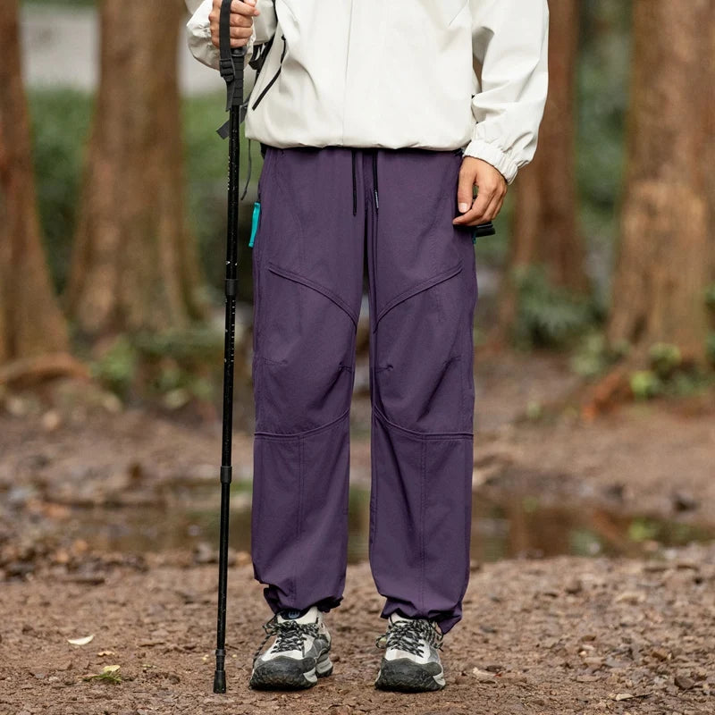 CHRLCK Men Water Repellent Hiking Pants Fleece Warm Cargo Trousers