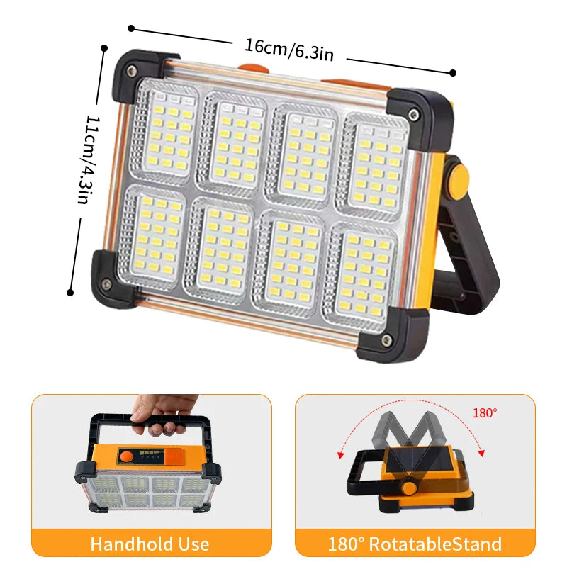 Morglad Solar Rechargeable LED Work Light for Camping and Outdoors