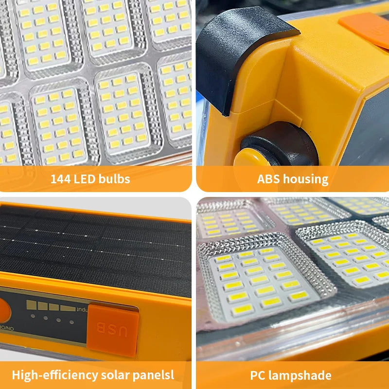 Morglad Solar Rechargeable LED Work Light for Camping and Outdoors