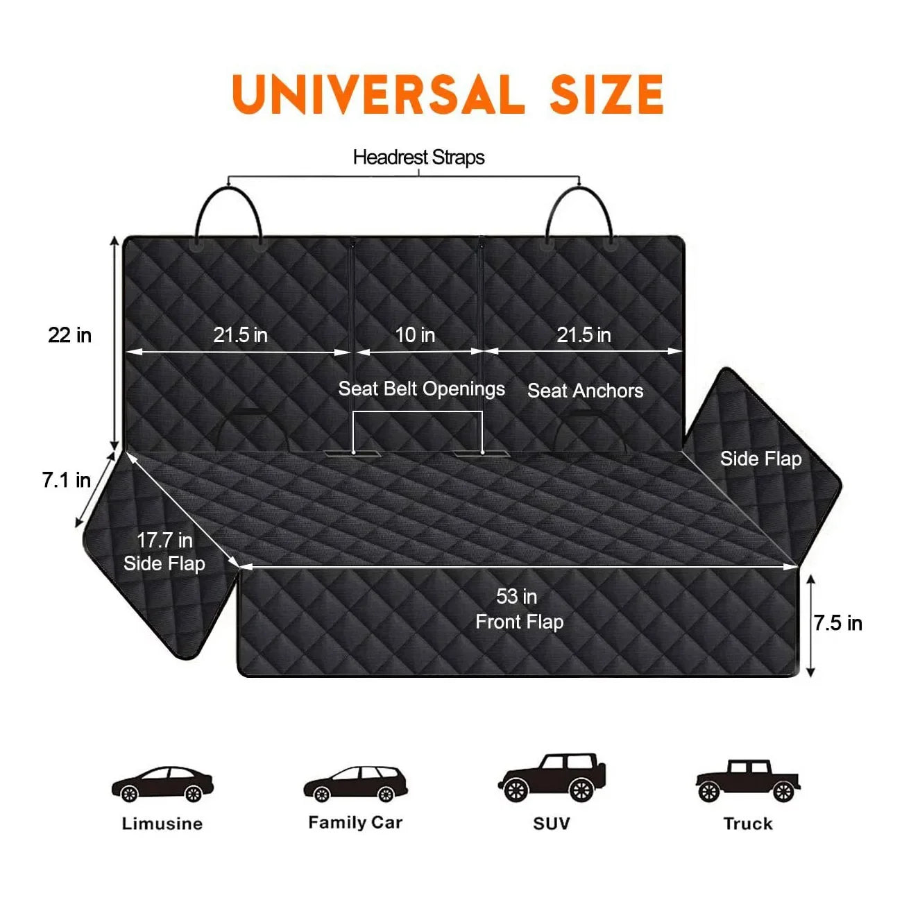 Dog Car Rear Seat Cover Hammock Waterproof Pet Travel Mat