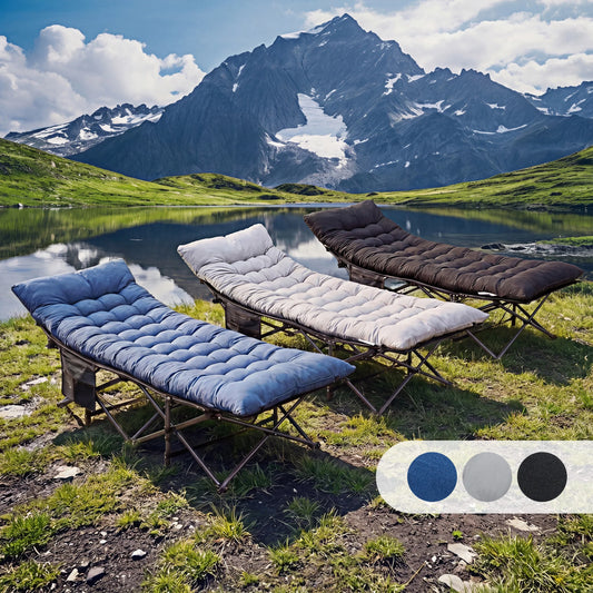 JHK Folding Camping Bed And Lounge Chair With Sturdy Frame