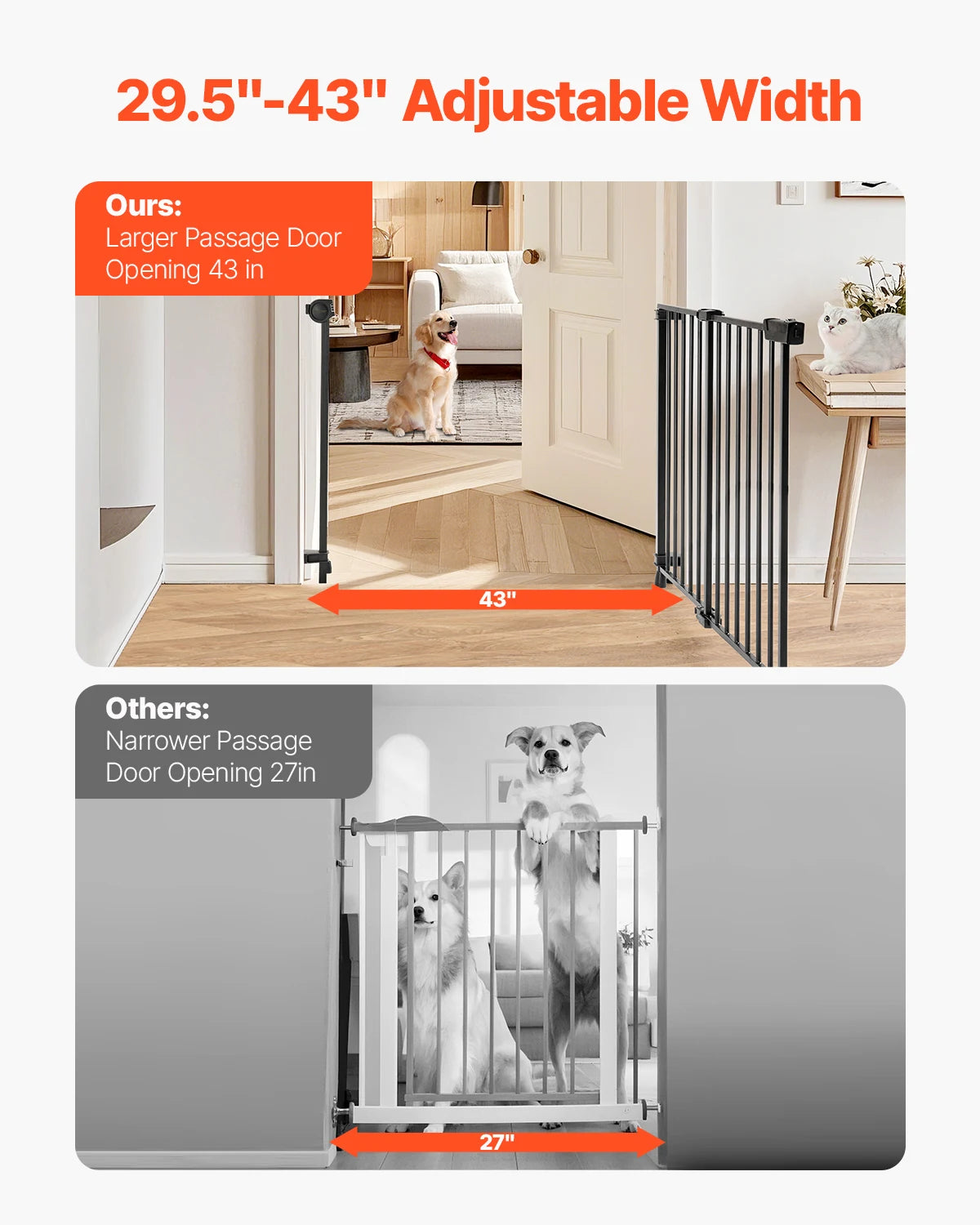 VEVOR Baby Gate for Kids and Pets with Easy Setup