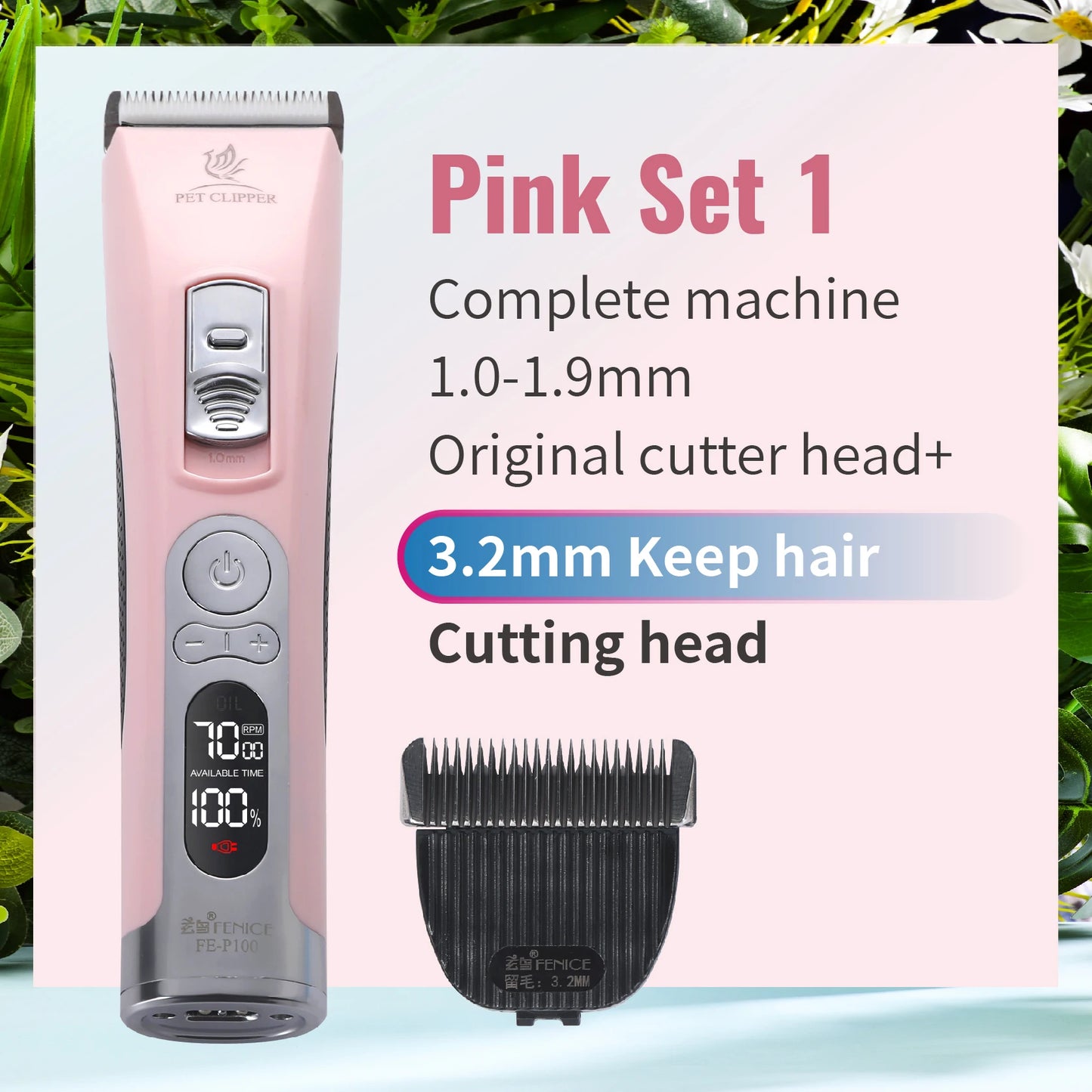 Fenice Cordless Dog Hair Clipper Trimmer For Pets Rechargeable