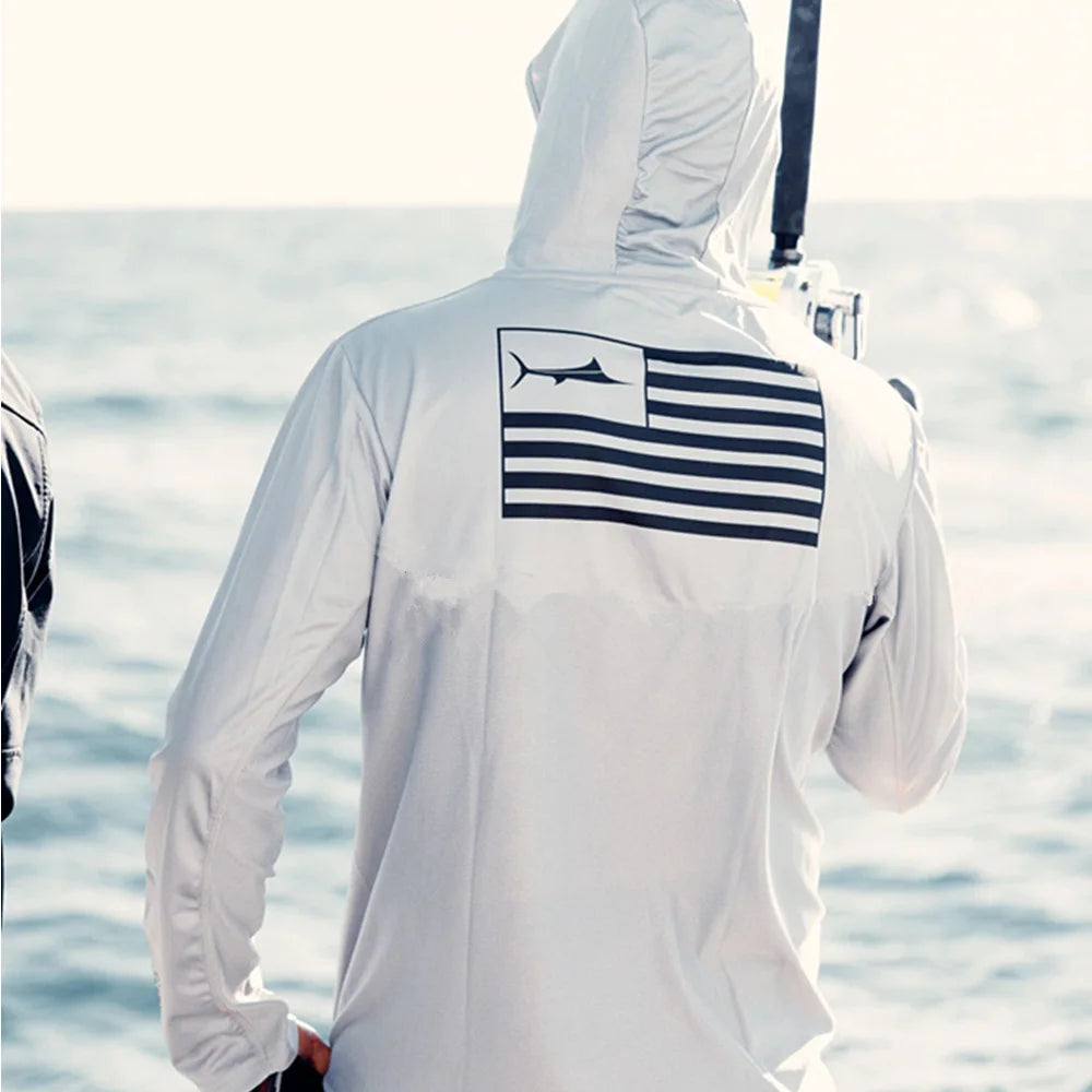 Fishing Hoodie Shirt With UV Protection Breathable Quick Dry
