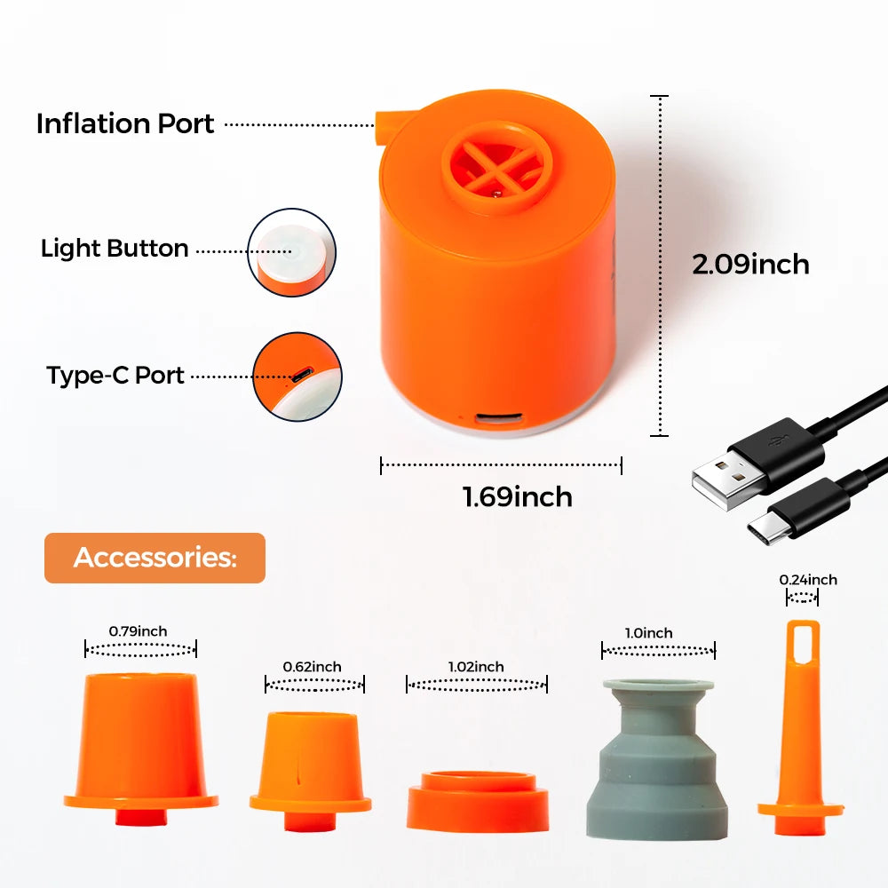 Giga Pump 3-In-1 Mini Electric Air Pump For Camping