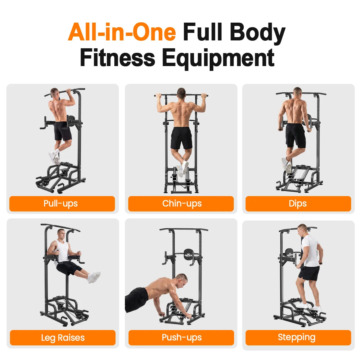 Relife Multifunctional Power Tower With Stepper And Dip Station