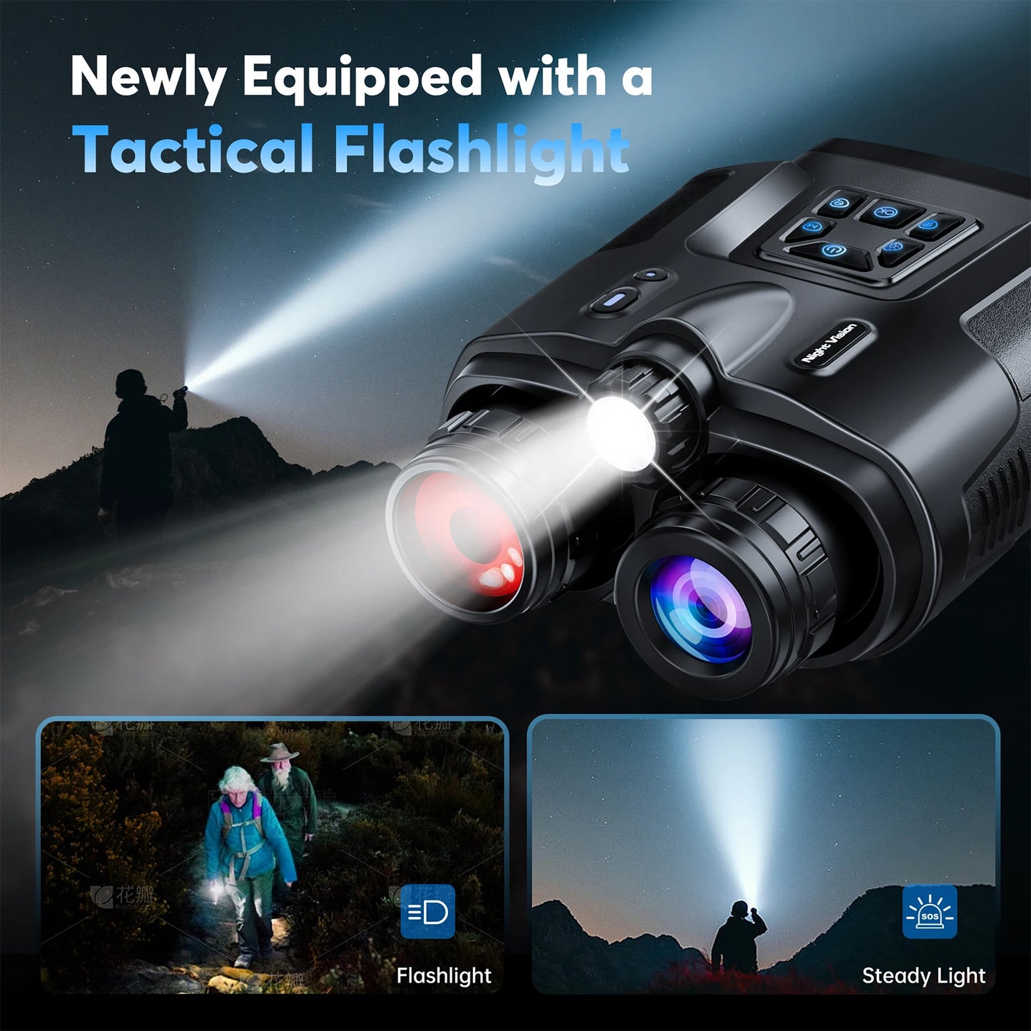 Letcmoi USB Rechargeable Binoculars Infrared Night Vision 8x Zoom