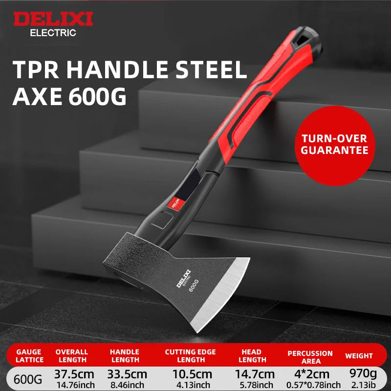 DELIXI ELECTRIC Chopping Axe With Forged Carbon Steel Handle