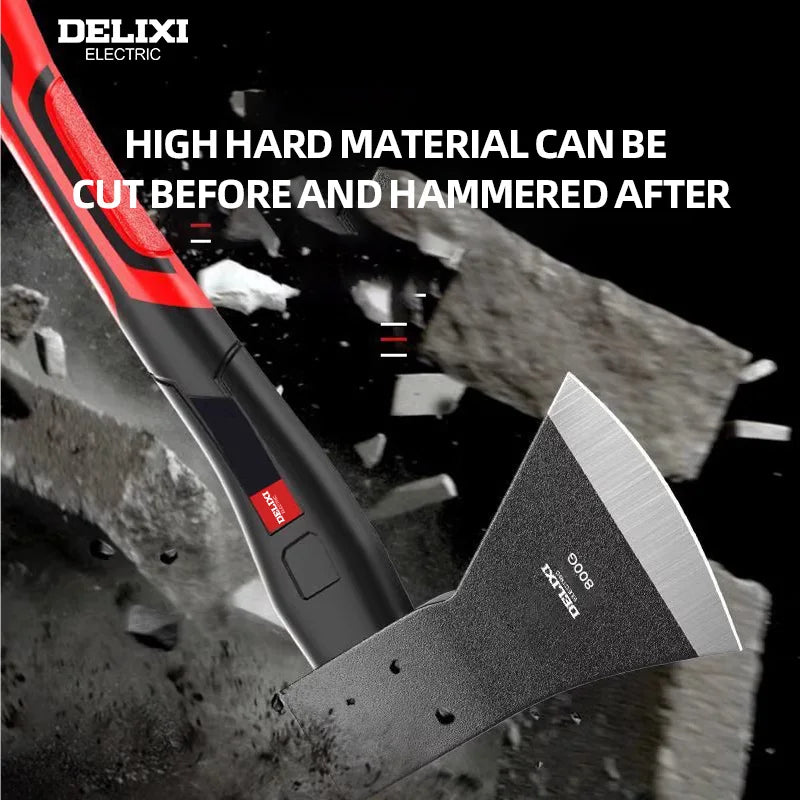 DELIXI ELECTRIC Chopping Axe With Forged Carbon Steel Handle