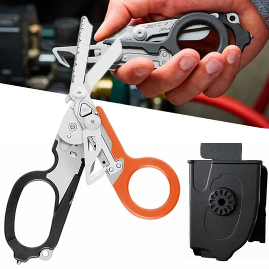 Tactical Folding Scissors First Aid Outdoor Survival Multi Tool
