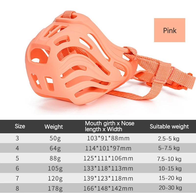 MeowVista AntiBiting Adjustable Dog Muzzle Quick Release Soft Silicone