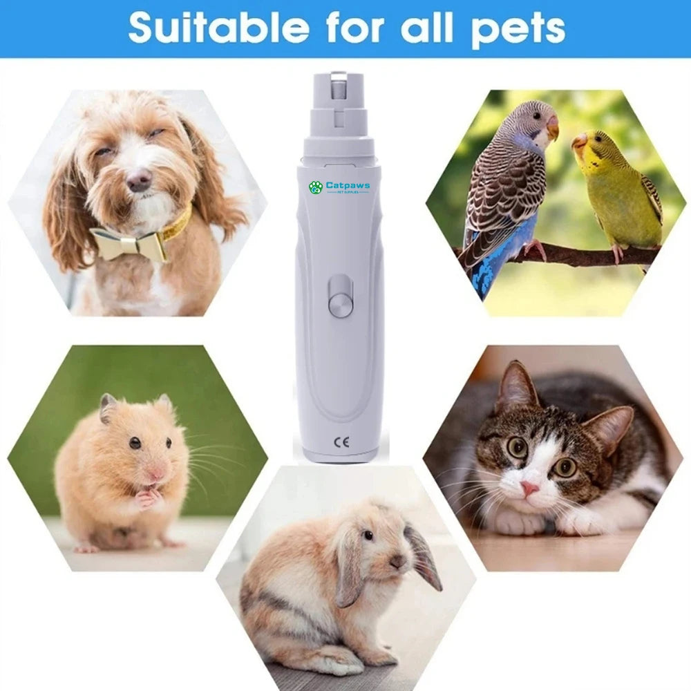 USB Rechargeable Electric Dog Nail Grinder Quiet Pet Grooming Tool