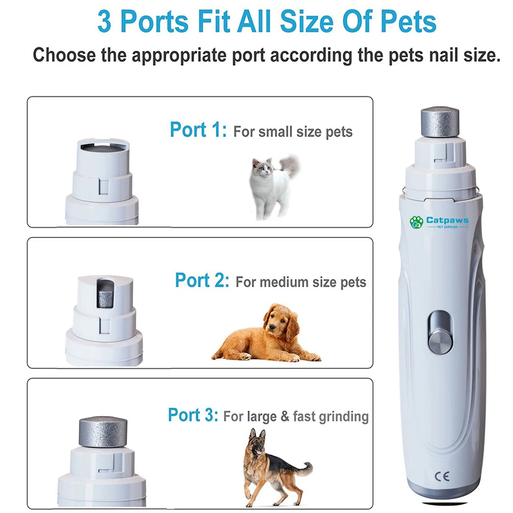 USB Rechargeable Electric Dog Nail Grinder Quiet Pet Grooming Tool