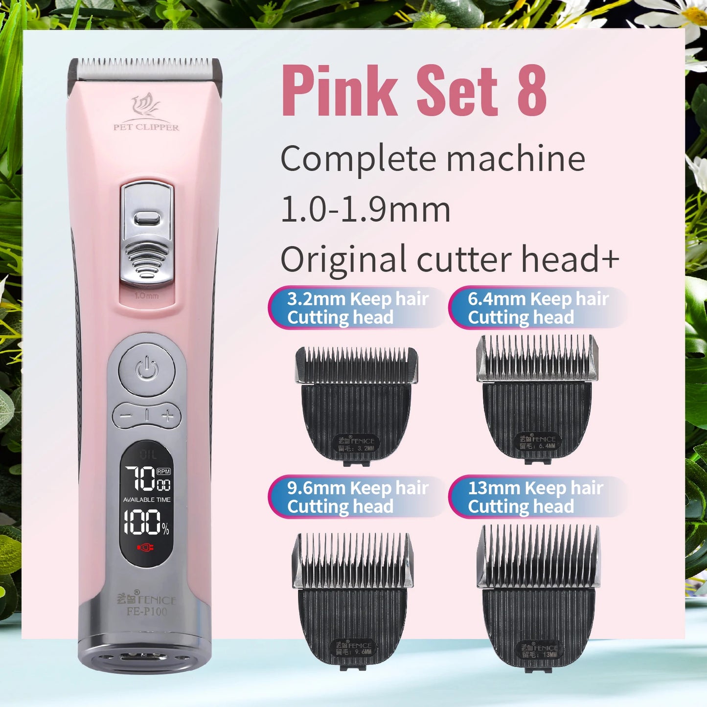 Fenice Cordless Pet Clipper For Dogs Hair Trimmer Grooming