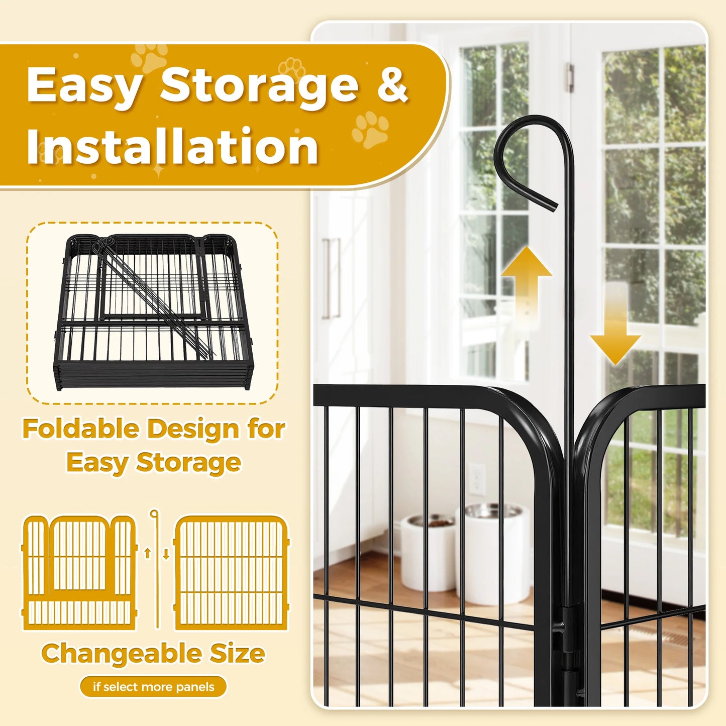Industrial Grade Collapsible Canine Playpen Door Indoor Outdoor Weatherproof Fence