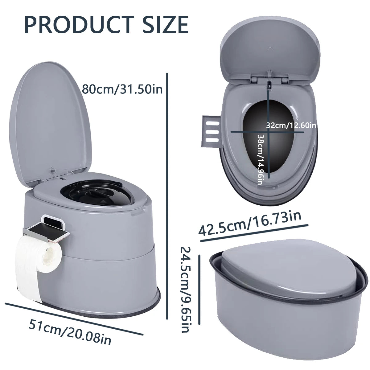 Portable Camping Toilet With Quick Release Inner Bucket RV Friendly
