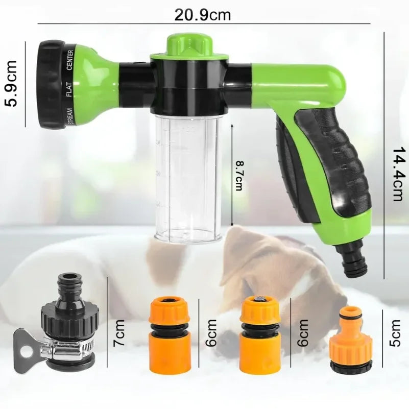 Dog Shower Sprayer 8 In 1 Pet Bath High Pressure Hose Nozzle