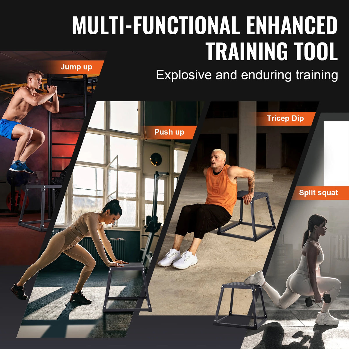 SucceBuy Plyometric Jump Box Anti Slip Fitness Training Platform