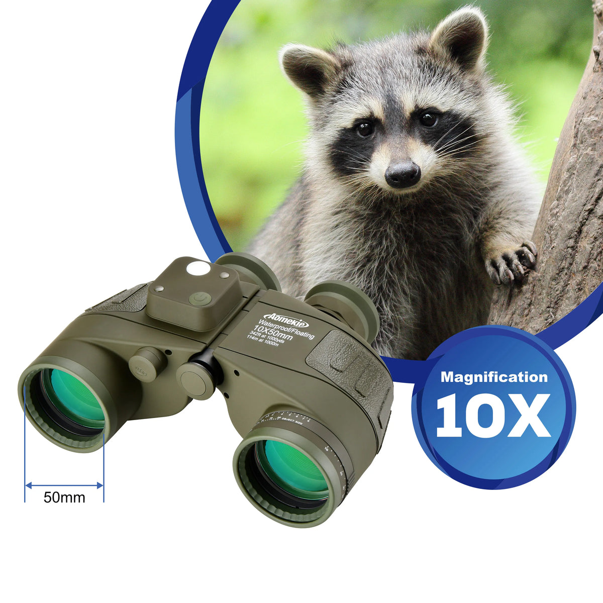 HD Marine Binoculars With Rangefinder Compass Waterproof For Outdoors